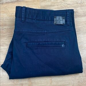 Zara Man Navy Blue Cotton Slacks Chino Khaki Pants Size 34 x 28